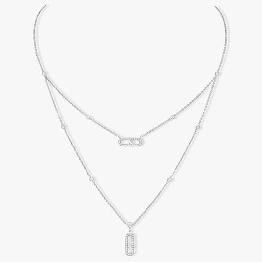 [Veyra Jewelry]MOVE 2 ROW DIAMOND NECKLACE