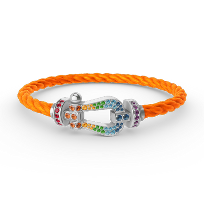 ¡®Veyra Jewelry¡¯FORC LARGE HORSESHOE  COLORED DIAMOND BRACELET SILVER