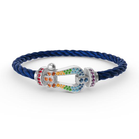 ¡®Veyra Jewelry¡¯FORC LARGE HORSESHOE  COLORED DIAMOND BRACELET SILVER