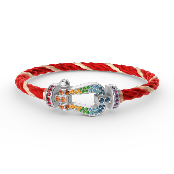 ¡®Veyra Jewelry¡¯FORC LARGE HORSESHOE  COLORED DIAMOND BRACELET SILVER