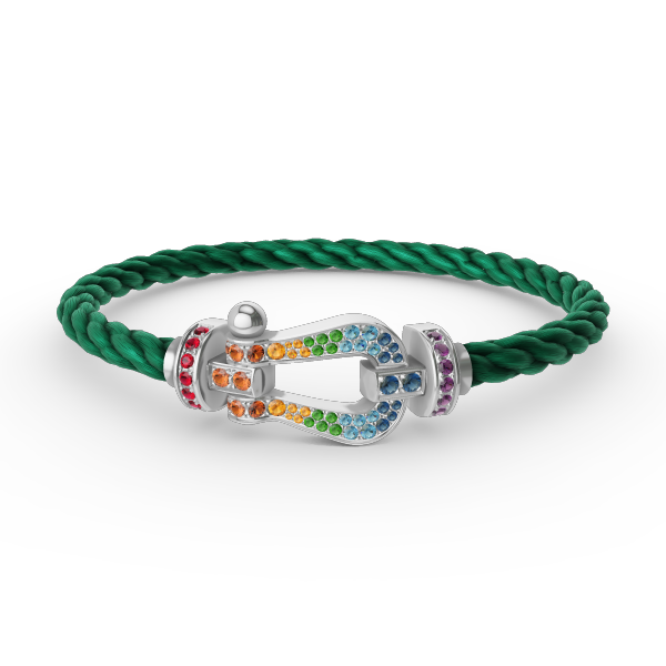 ¡®Veyra Jewelry¡¯FORC LARGE HORSESHOE  COLORED DIAMOND BRACELET SILVER