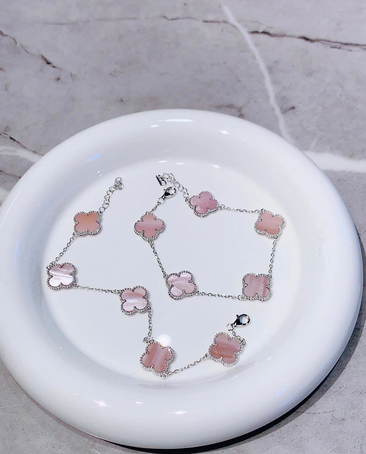 [Veyra JewelryLight Pink Braided Bracelet