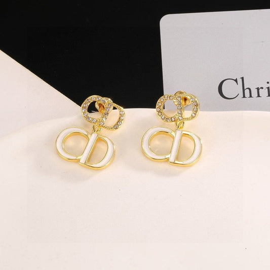 [Veyra Jewelry]Gold CD Letter Stud Earrings