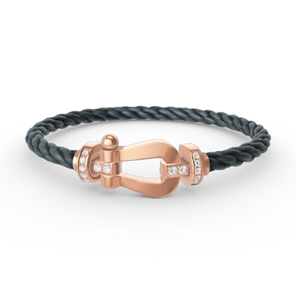 ¡®Veyra Jewelry¡¯FORCE LARGE HORSESHOE HALF DIAMOND BRACELET ROSE GOLD