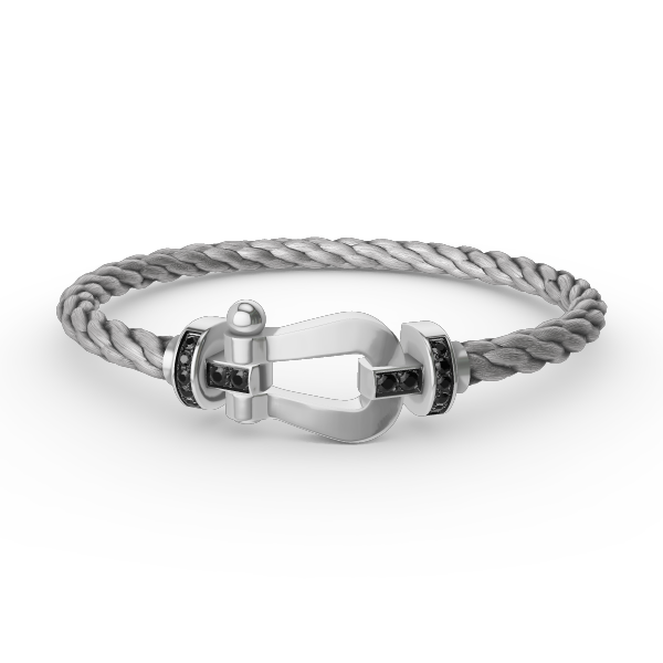 ¡®Veyra Jewelry¡¯FORCE LARGE HORSESHOE BLACK DIAMOND BRACELET SILVER