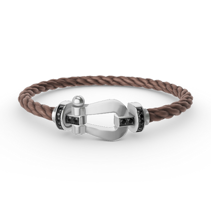 ¡®Veyra Jewelry¡¯FORCE LARGE HORSESHOE BLACK DIAMOND BRACELET SILVER