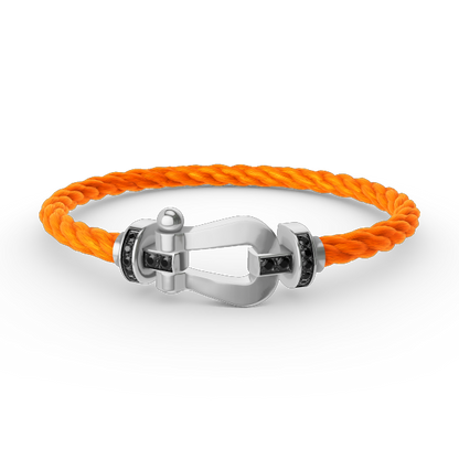 ¡®Veyra Jewelry¡¯FORCE LARGE HORSESHOE BLACK DIAMOND BRACELET SILVER