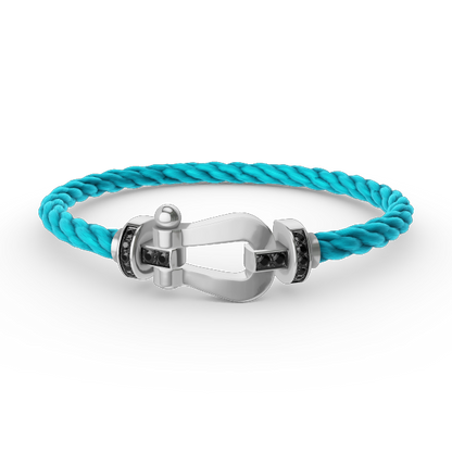 ¡®Veyra Jewelry¡¯FORCE LARGE HORSESHOE BLACK DIAMOND BRACELET SILVER