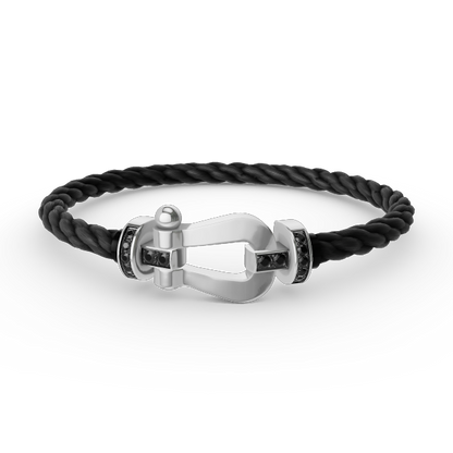 ¡®Veyra Jewelry¡¯FORCE LARGE HORSESHOE BLACK DIAMOND BRACELET SILVER