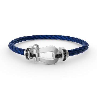 ¡®Veyra Jewelry¡¯FORCE LARGE HORSESHOE BLACK DIAMOND BRACELET SILVER