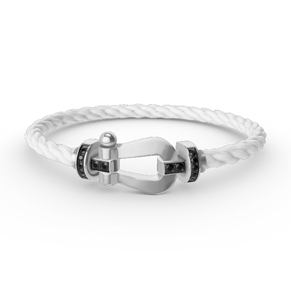 ¡®Veyra Jewelry¡¯FORCE LARGE HORSESHOE BLACK DIAMOND BRACELET SILVER