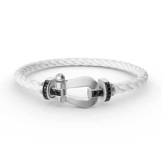 ¡®Veyra Jewelry¡¯FORCE LARGE HORSESHOE BLACK DIAMOND BRACELET SILVER