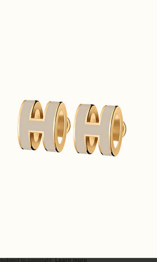 ¡®Veyra Jewelry¡¯MINI POP H GOLD EARRINGS GREY