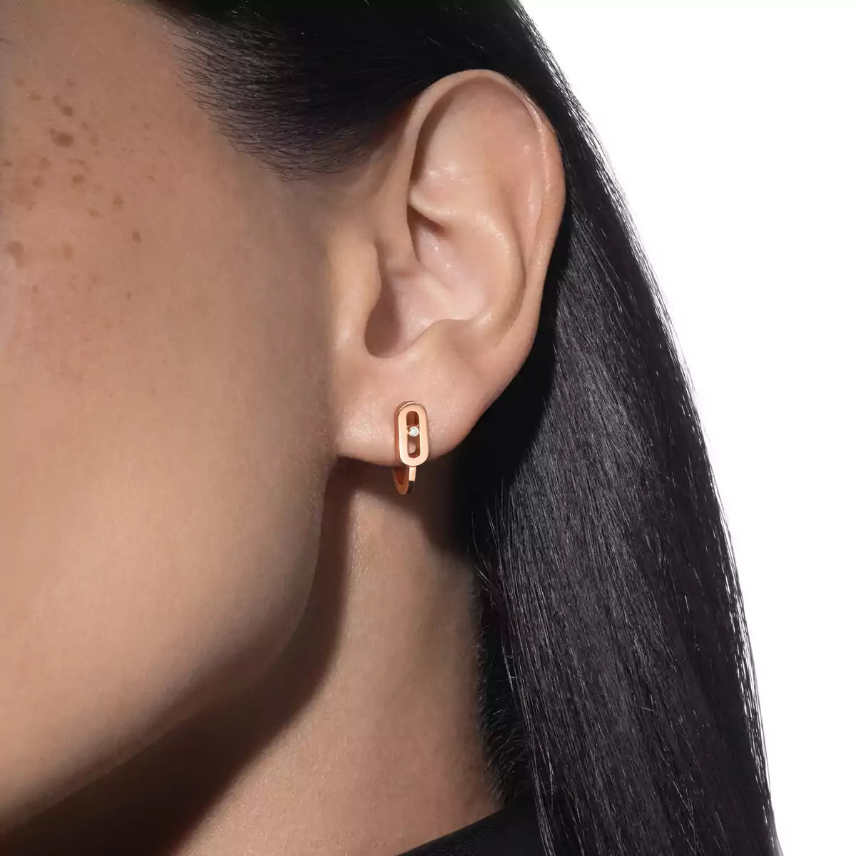 [Veyra Jewelry]Diamond Mini Hoop Earrings Move Classique