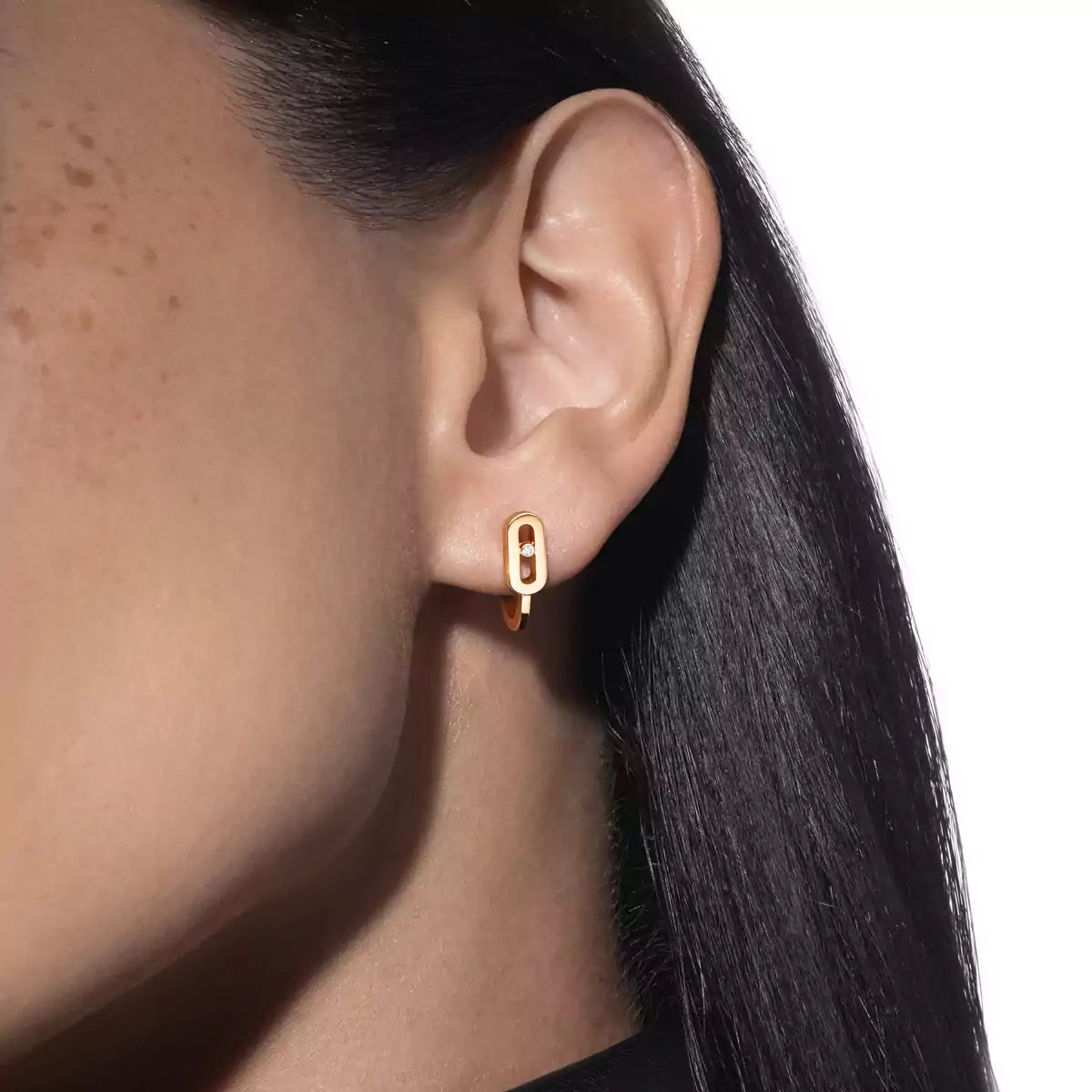[Veyra Jewelry]Diamond Mini Hoop Earrings Move Classique