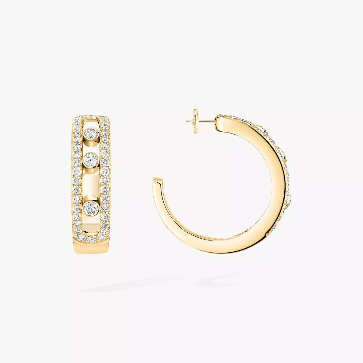 [Veyra Jewelry]Diamond Pave_ Hoop Earrings Move