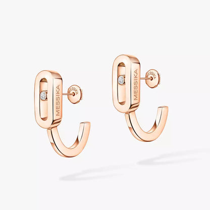 [Veyra Jewelry]Diamond Mini Hoop Earrings Move Classique