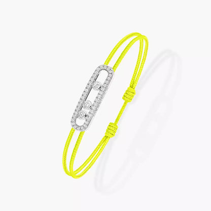 [Veyra Jewelry]Care(Medium-3.5mm) pink cord pavé bracelet