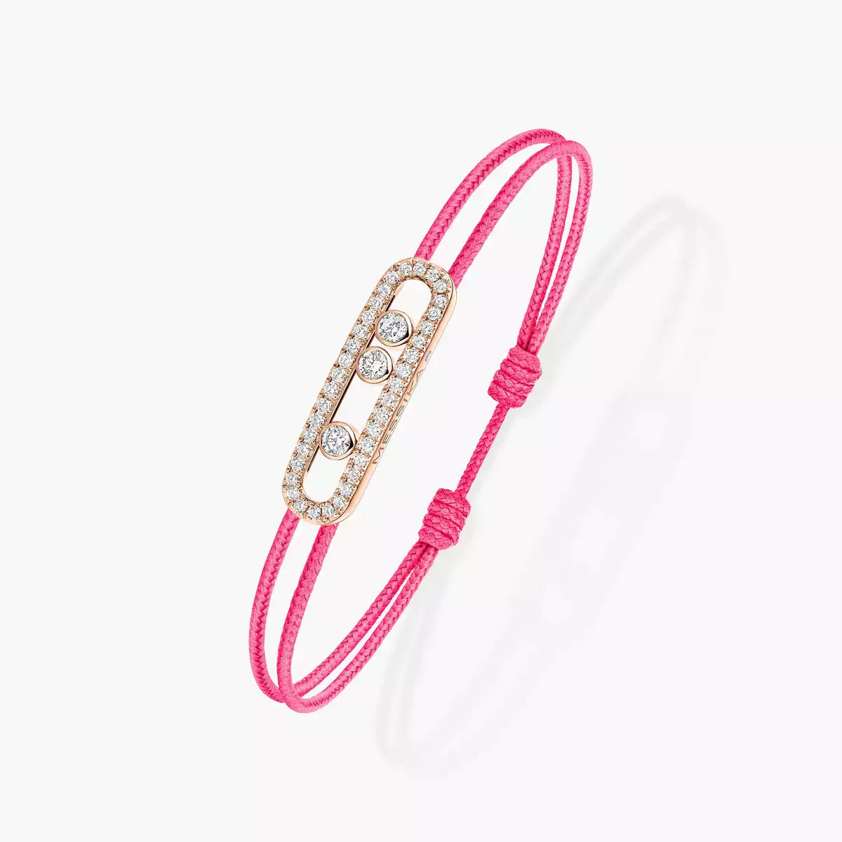 [Veyra Jewelry]Care(Medium-3.5mm) pink cord pavé bracelet