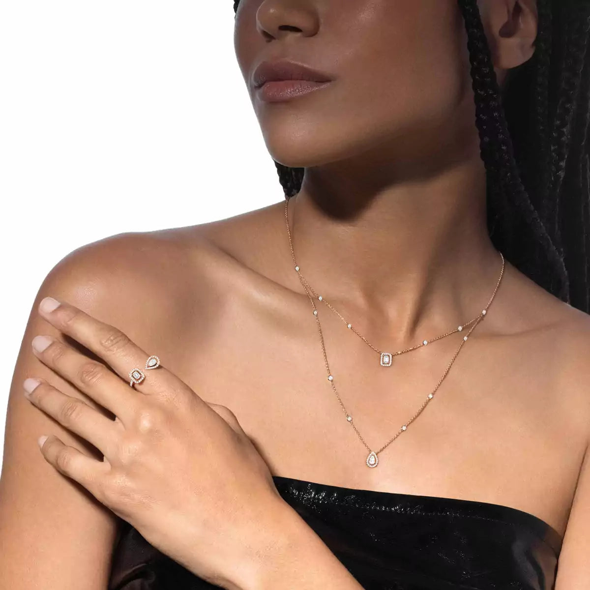 [Veyra Jewelry]Diamond Necklace My Twin 2 Rows