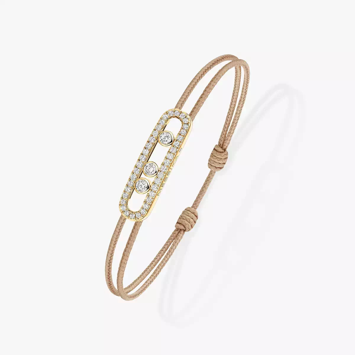 [Veyra Jewelry]Care(Medium-3.5mm) pink cord pavé bracelet