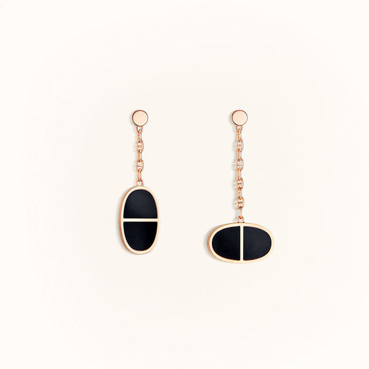 ¡®Veyra Jewelry¡¯CHAINE VERSO BLACK CERAMIC EARRINGS