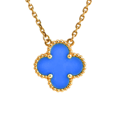 ¡®Veyra Jewelry¡¯CLOVER 15MM BLUE AGATE NECKLACE