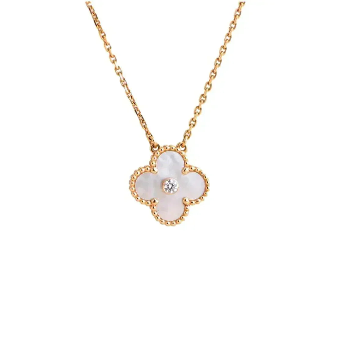 ¡®Veyra Jewelry¡¯CLOVER 15MM DIAMOND WHITE FRITILLARIA NECKLACE