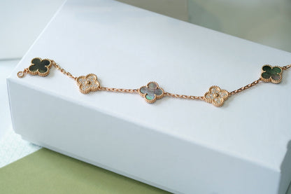 [Veyra Jewelry]New CLOVER 5 MOTIF GRAY MOP BRACELET COLLECTION