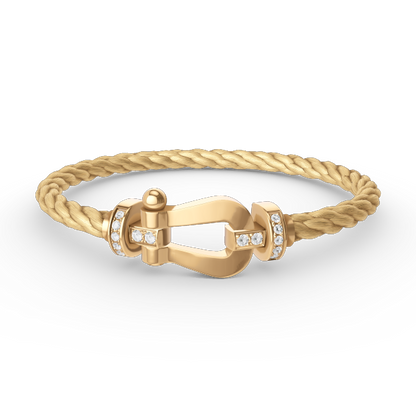 ¡®Veyra Jewelry¡¯FORCE LARGE HORSESHOE HALF DIAMOND BRACELET GOLD