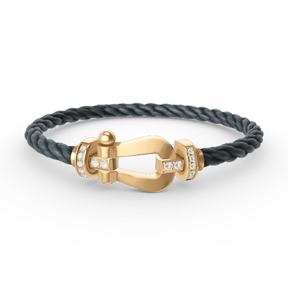 ¡®Veyra Jewelry¡¯FORCE LARGE HORSESHOE HALF DIAMOND BRACELET GOLD