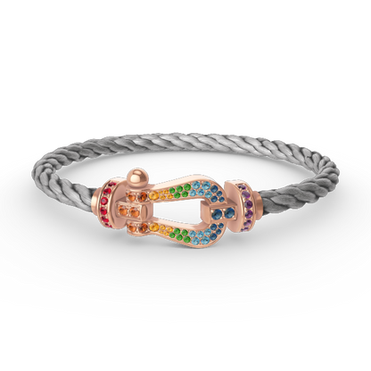 ¡®Veyra Jewelry¡¯FORCE LARGE HORSESHOE  COLORED DIAMOND BRACELET ROSE GOLD