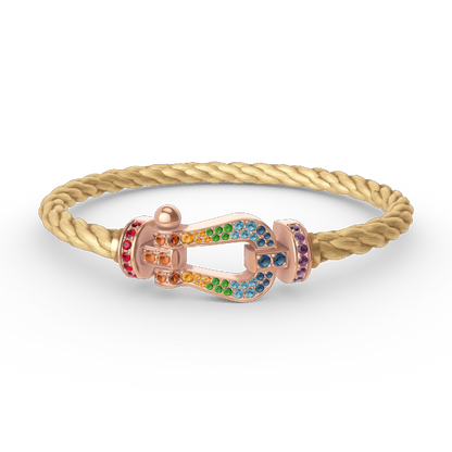 ¡®Veyra Jewelry¡¯FORCE LARGE HORSESHOE  COLORED DIAMOND BRACELET ROSE GOLD