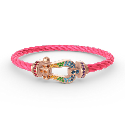¡®Veyra Jewelry¡¯FORCE LARGE HORSESHOE  COLORED DIAMOND BRACELET ROSE GOLD