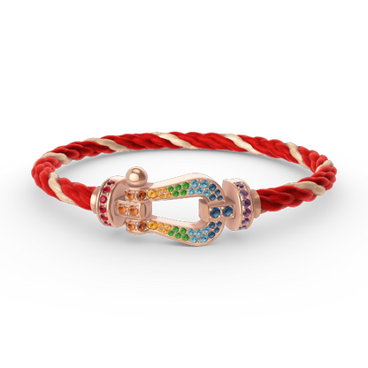 ¡®Veyra Jewelry¡¯FORCE LARGE HORSESHOE  COLORED DIAMOND BRACELET ROSE GOLD