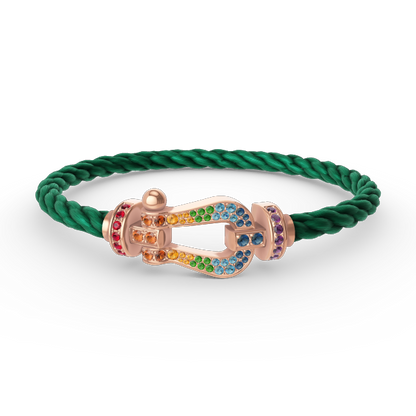 ¡®Veyra Jewelry¡¯FORCE LARGE HORSESHOE  COLORED DIAMOND BRACELET ROSE GOLD
