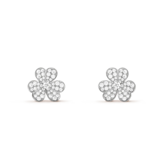 ¡®Veyra Jewelry¡¯FRIVOLE SILVER FLOWER DIAMOND EARRINGS