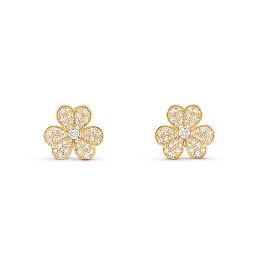 ¡®Veyra Jewelry¡¯FRIVOLE GOLD FLOWER DIAMOND EARRINGS