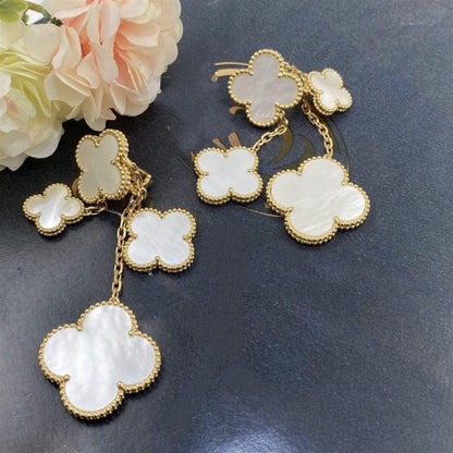 ¡®Veyra Jewelry¡¯CLOVER EARRINGS WHITE MOP 4 MOTIFS GOLD