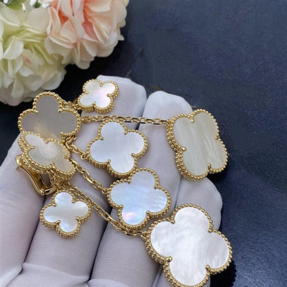 ¡®Veyra Jewelry¡¯CLOVER EARRINGS WHITE MOP 4 MOTIFS GOLD