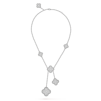 ¡®Veyra Jewelry¡¯CLOVER 5 MOTIFS SILVER DIAMONDS NECKLACE