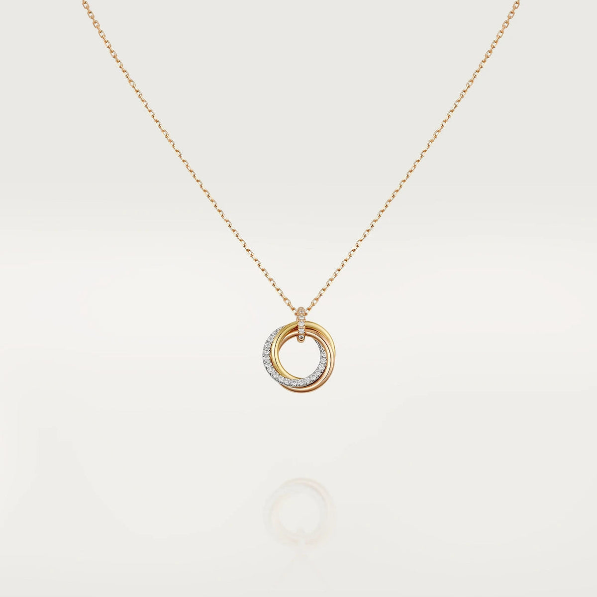 ¡®Veyra Jewelry¡¯TRINITY NECKLACE SILVER GOLD PINK GOLD DIAMONDS