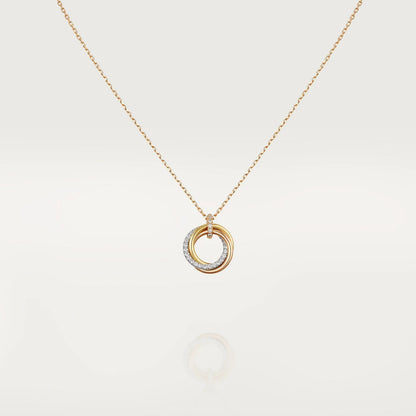 ¡®Veyra Jewelry¡¯TRINITY NECKLACE SILVER GOLD PINK GOLD DIAMONDS
