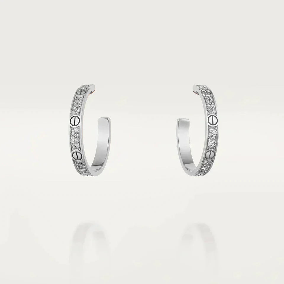 ¡®Veyra Jewelry¡¯LOVE DIAMOND SILVER HOOP EARRINGS