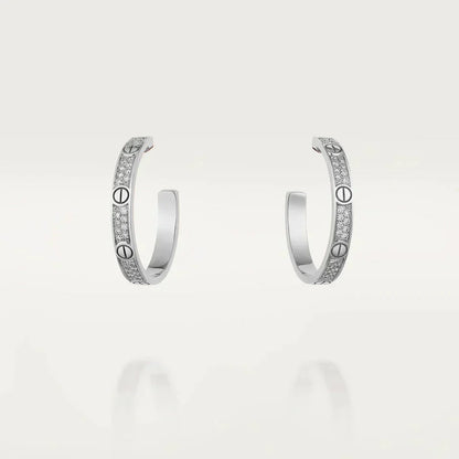 ¡®Veyra Jewelry¡¯LOVE DIAMOND SILVER HOOP EARRINGS