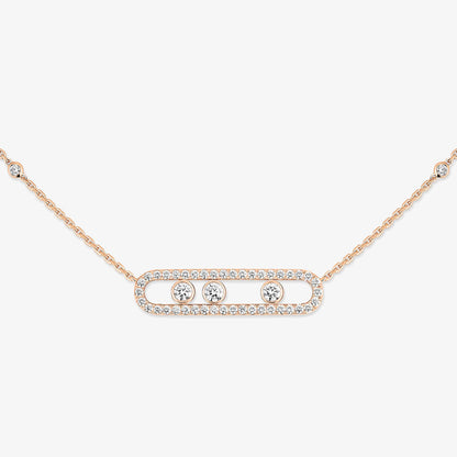 [Veyra Jewelry] Move Pave_ Rose Gold Diamond Necklace