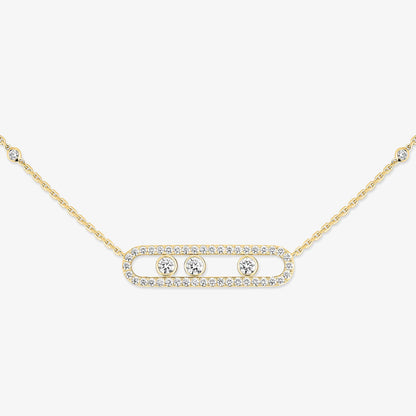 [Veyra Jewelry] Move Pave_ Rose Gold Diamond Necklace