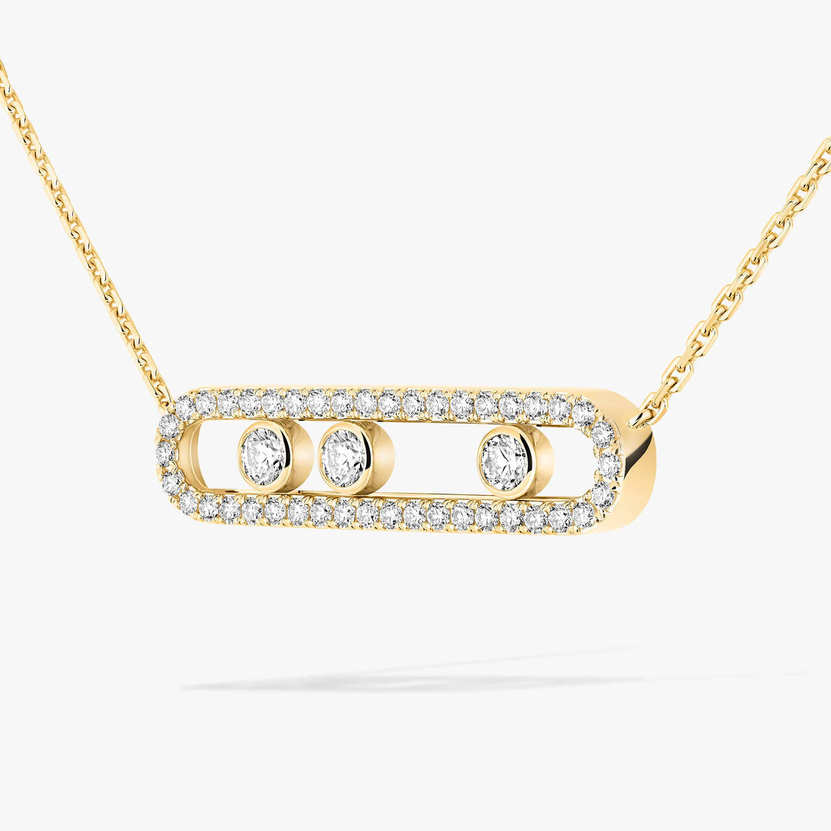 [Veyra Jewelry] Move Pave_ Rose Gold Diamond Necklace