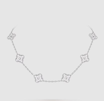 [¡®Veyra Jewelry¡¯]CLOVER 10 MOTIFS FULL DIAMOND NECKLACE