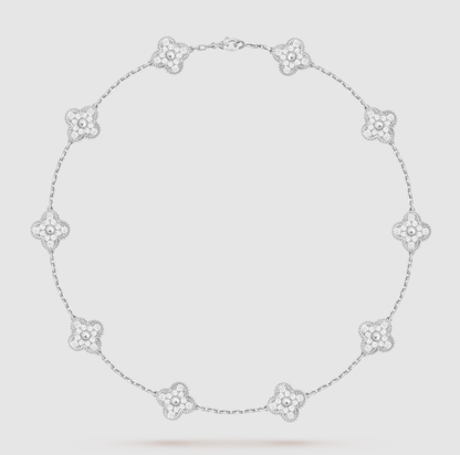 [¡®Veyra Jewelry¡¯]CLOVER 10 MOTIFS FULL DIAMOND NECKLACE